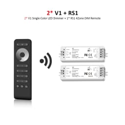 V1 LED Dimmer 12V 24V 36V RS1 4 Zone Single Color LED Strip Dimming Kit Wireless Wifi 2.4G RF Remote Control Push Switch Dimer