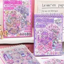 Mr. Paper 30Pcs 3D Three-Dimensional Stacking Miniature Scene stickers Scenery Sticker Book Students' Puzzle Handmade DIY Stress