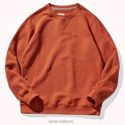 Autumn New American Retro Heavyweight Solid Color Sweatshirts Men's Simple Pure Cotton Washed Pullover Knitted Casual Sportwear