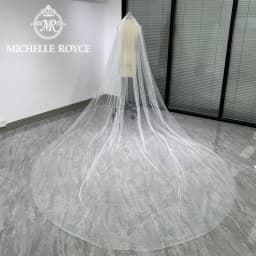 Michelle Royce Customized Adult Wedding Veils custom made length Beaded