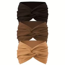 3PCS Women's Wide Hair Band in Elastic Solid Color, Anti-Slip Hair Accessory for Exercise, Multi-Functional Accessory