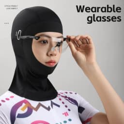 WEST BIKING Ice Silk Full Face Balaclava UPF50+Sun Protection Neck Guard Cycling Mask Breathable Quick Dry Headgear with Glasses