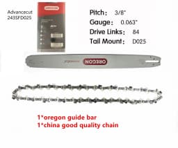 25'' Chainsaw Guide Bar 3/8" 0.063" 84DL Chain For STIHL MS362 MS390 MS391 MS440
