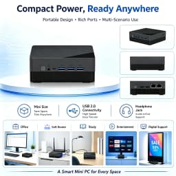 TexHoo Mini PC Intel I3 4th 4030U CPU 8G RAM 256G ROM Dual Display Double LAN Dual M.2 Windows 10 Desktop Computer WiFi5 BT4.2