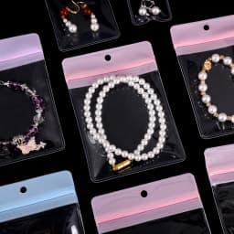 10Pcs Multi Size EVA Hang Hole Self Seal Packaging Bags Jewelry Organizer For Earrings Bracelet Storage Display Gift Packaging