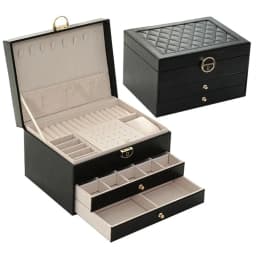 Luxury Jewelry Box Multi-layer Leather Jewelry Storage Box with Drawers Large Capacity Organizer for Earrings Rings Necklaces