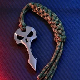 Multi-functional Skull Metal EDC Necklace with Paracord, Alloy Pendant, Portable Emergency Survival Tool for Outdoor Camping