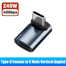 240W USB C to C Adapter 40Gbps 8K 60Hz 90 Degree Converter Type C Adapter for MacBook iPhone 15 16 17 Pro Tablet High Transfer
