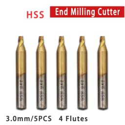 CHSYX High Quality 1.0-3.0mm HSS Titanium End Milling Cutter Engraving Edge Cutter CNC Bits End Mill for Key Cutting Machine
