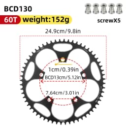 VXM Road Bicycle Folding Bike 130BCD Crank Aluminum Narrow Wide Chainring 38 42 48 52 60T Chainwheel Disc Sprocket Tooth Single