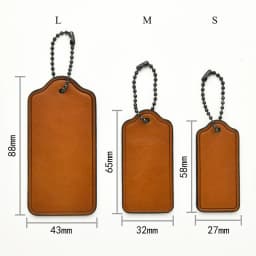 Genuine Leather Hang Tag Keychain, Cowhide Bag Charm Pendant, Mini Keyring Accessory for Gifts