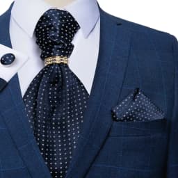 Luxury Men Green Blue Paisley Ascot Tie Set Solid Necktie Ring Wedding Party Cravat Purple Ties Pocket Sqaure Cufflink Free Ship