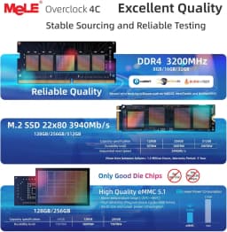 MeLE Reddot Winner Mini PC N100 I3-N300 16GB 32GB 512GB Mini Desktop Computer, USB-C on Office Education Home Overclock4C