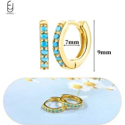 925 Sterling Silver Needle Exquisite Turquoise Silver Earrings for Women Blue Crystal Geometry Pendant Earrings Luxury Jewelry
