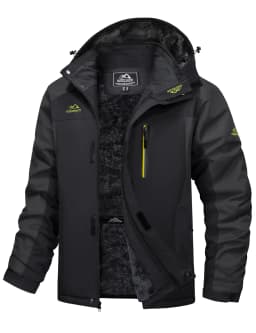 Men's Winter Jacket Waterproof Windproof Fleece Lined Parka Warm Thermal Coat with Removable Hood Outdoor Ski Snowboard Jacket