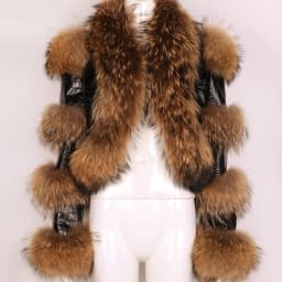 YOLOAgain Women's Natural Fox Fur Jacket Real Leather Cropped Jacket Streetwear