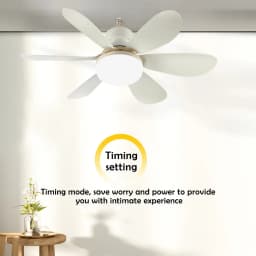 Home LED Ceiling Fan Light E26 E27 Base 3-colour Adjustable Wireless Remote Control 52CM Ceiling Fan Lamp for Bedroom Living