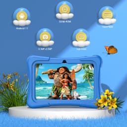 PRITOM Tablet for Kids 7 Inch Android 13 32 GB WiFi Bluetooth Dual Camera Educational Software Installed with Proof Case