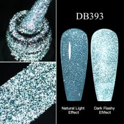 Mtssii Reflective Glitter Gel Pink Sparkling Sequins Gel Nail Polish Soak Off UV Nail Gel Semi-permanent Nail Art Decoration
