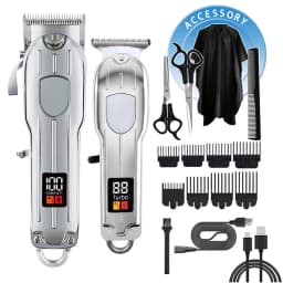 Professional Hair Clipper & Trimmer Set for Men – 3-in-1 /2-in-1/1pc Electric Beard Shaver, Haircut Machine with LCD Display, USB Rechargeable, Multiple Guide Combs, Barber Kit for Home & Salon Use