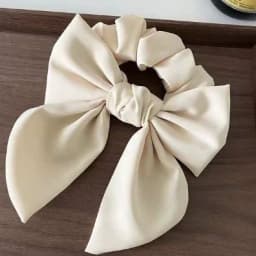 Elegant High-End Black Satin Bow Hair Accessories for Women- Perfect for Chic Ponytail and Sweet Hairdos