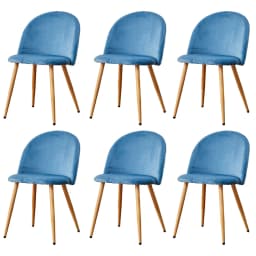 Set Of 4 / 6 Dining Chairs With Soft Velvet And Metal Feet Suitable for Kitchen Dining Room Living Room Lounge(Pink/Green/Blue))
