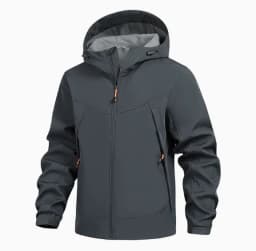 Men's Hooded Softshell Jacket Waterproof Lightweight Insulated Windbreaker Fleece Lined Rain Shell Jacket for Hiking Camping