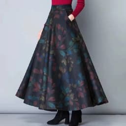 Spring Summer Plaid A-Line Midi Skirt Women's Retro plus Size Half-length Skirts Vintage Flared Skirts Fashionable Versatile