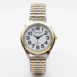 Simple Business Casual Couple's Watch with Elastic Strap and Arabic Numeral Dial, Quartz Watch for Men and Women