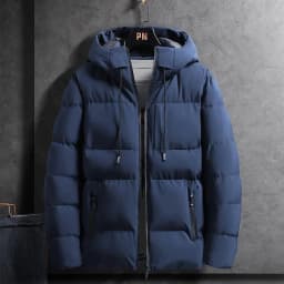 Winter Thickened Hooded Men's Cotton Jacket Warmth Outerwear Bread Style Coat Standard Fit Business Gentleman Daily Wear