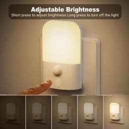 5 Brightness Levels, ON/OFF/AUTO Mode Night Light with Motion Sensor, Motion Activated Night Light
