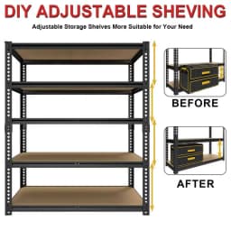 3050 LB Sturdy Metal Storage Racks - Extra Wide 40" Robust Garage Shelving System with Adjustable Height, Tool-Free Assembly