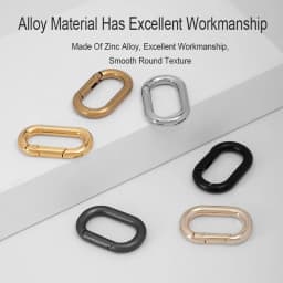 CRAZYSMITH Metal Oval Ring Spring Clasps Hook Buckles Openable Carabiner Keychain 2Pcs Leather Handbag Strap Belt Hooks Chain