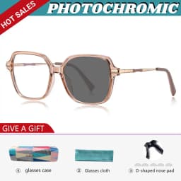 VKYEE Classic Retro Large Framed Glasses Anti-Blue Light Glasses Photochromic Customizable Prescription Glasses PFD2211