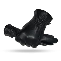 2025 New Winter man deer skin leather gloves male warm soft men's glove black three lines design men mittens sheep hair lining