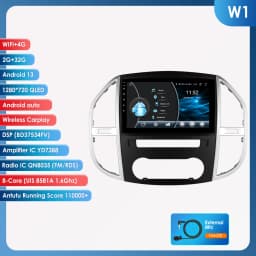10.1" Hizpo 2Din Android Auto Car Radio for Mercedes Benz Vito W447 2014 - 2021 UI7862 Multimedia 4G BT RDS DSP GPS Navigation