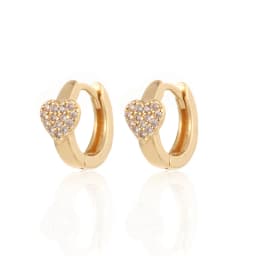CRMYA Gold Silver Filled Hoop Earring CZ Zircon Heart Higgle Stud Earrings For Women Jewelry Earings Wholesale Aretes De Mujer