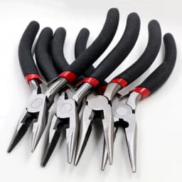 1 Piece Multi-function Stainless Steel Split Ring Opener Needle Nose Pliers Jewelry Making Hand Tool Black Red