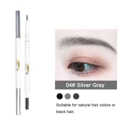 Thin-Head Double-Ended Eyebrow Pencil – Waterproof, Long-Lasting, Auto-Rotate, Brush Tip, Contour, Natural, Certified, Unisex