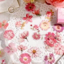 45Pcs Flower Language Series Boxed Pet Stickers Scrapbooking Ins Flora Label Diary Stationery Album Phone Journal Planner