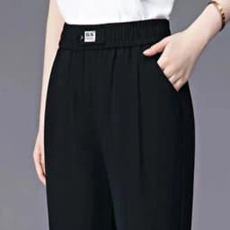 Summer Thin Solid High Waist Harun Pants Ice Nine Point Casual Loose Large Radish Trousers New Fashion Simplicity Women Clothes