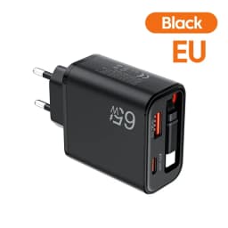 Lenovo 65W Super Fast Charge Type C USB Phone Charger With Retractable USB C Cable For Iphone 17 16 15 Samsung POCO Xiaomi