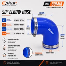 Universal Blue Silicone Tubing Hose 90 Degrees Pipe Coupler Car Intake Turbo Intercooler Silica Gel Hose Connector with Clamps
