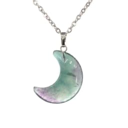 Natural Crystal Stone Crescent Moon Pendant Healing Crystals Quartz Reiki Labradorite Earrings Pendant Necklace For Women Girls