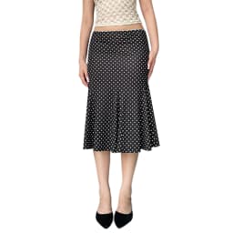 Women's Midi Skirts Dot Print Low Waist Skirts Spring Summer Casual Skirts 2026 Fashion Casual Elegant Clothes