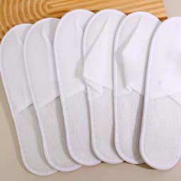 White Disposable Slipper Non-Slip House Slippers Individually Packaged Unisex Brushed Slides for Hotel Travel Households Shoes