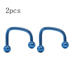 WKOUD 2pcs Rainbow 16G Cool Punk Stainless Steel Ball Top Lippy Loop Lip Monroe Labret Ring Jewelry Fashion Body Piercing Rings
