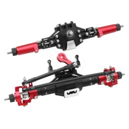CNC Aluminum Diamond-Shaped Aluminum Alloy Complete Front & Rear Axle for 1/10 RC Crawler Truck Axial SCX10 II 90046 90047