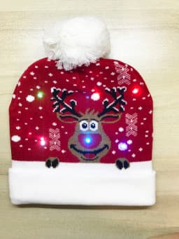 New Style! LED Christmas Hat Beanie Light Up Illuminate Warm Hat 48 Patterns New Year Snowman Sweater Hat Christmas Decorations