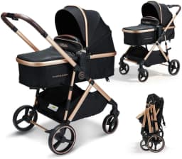 Hibobi Cirro / Aurora Baby Stroller, Foldable Compact Stroller with Large Canopy, 7.9kg/9.5kg One-Hand Easy Fold